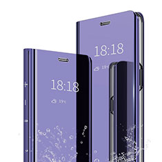 Xiaomi Mi 9用手帳型 レザーケース スタンド 鏡面 カバー Xiaomi パープル