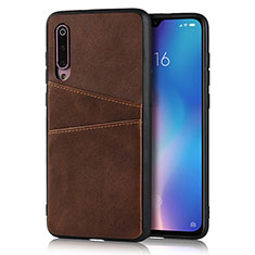 Xiaomi Mi 9用ケース 高級感 手触り良いレザー柄 Xiaomi ブラウン