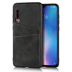 Xiaomi Mi 9用ケース 高級感 手触り良いレザー柄 Xiaomi ブラック