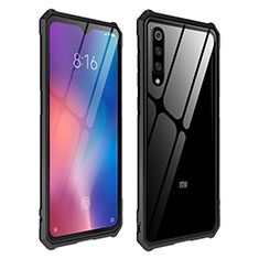 Xiaomi Mi 9 Lite用ハイブリットバンパーケース クリア透明 プラスチック 鏡面 カバー Xiaomi ブラック