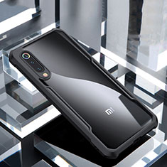 Xiaomi Mi 9 Lite用ハイブリットバンパーケース クリア透明 プラスチック 鏡面 カバー M02 Xiaomi ブラック
