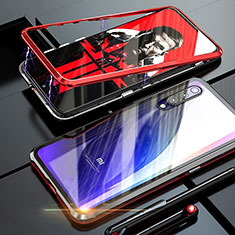 Xiaomi Mi 9 Lite用ケース 高級感 手触り良い アルミメタル 製の金属製 360度 フルカバーバンパー 鏡面 カバー M01 Xiaomi レッド