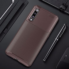 Xiaomi Mi 9 Pro 5G用シリコンケース ソフトタッチラバー ツイル カバー Xiaomi ブラウン