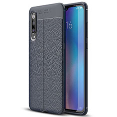 Xiaomi Mi 9 SE用シリコンケース ソフトタッチラバー レザー柄 S02 Xiaomi ネイビー