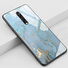 Xiaomi Mi 9T用ハイブリットバンパーケース プラスチック パターン 鏡面 カバー K01 Xiaomi シアン