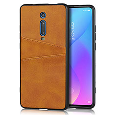 Xiaomi Mi 9T用ケース 高級感 手触り良いレザー柄 R03 Xiaomi オレンジ