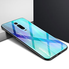 Xiaomi Mi 9T用ハイブリットバンパーケース プラスチック パターン 鏡面 カバー K04 Xiaomi シアン