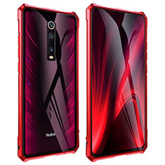 Xiaomi Mi 9T用ケース 高級感 手触り良い アルミメタル 製の金属製 360度 フルカバーバンパー 鏡面 カバー T01 Xiaomi レッド