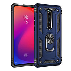 Xiaomi Mi 9T用ハイブリットバンパーケース プラスチック アンド指輪 マグネット式 R02 Xiaomi ネイビー