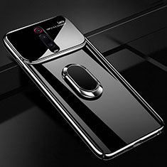 Xiaomi Mi 9T用ハードケース プラスチック 質感もマット アンド指輪 マグネット式 P01 Xiaomi ブラック