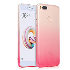 Xiaomi Mi A1用極薄ソフトケース グラデーション 勾配色 クリア透明 Xiaomi ピンク