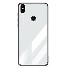 Xiaomi Mi A2用ハイブリットバンパーケース プラスチック 鏡面 グラデーション 勾配色 カバー Xiaomi ホワイト