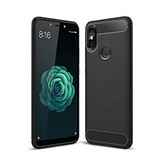 Xiaomi Mi A2用シリコンケース ソフトタッチラバー ライン カバー Xiaomi ブラック