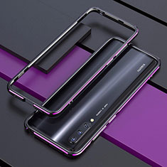Xiaomi Mi A3用ケース 高級感 手触り良い アルミメタル 製の金属製 バンパー カバー T01 Xiaomi パープル