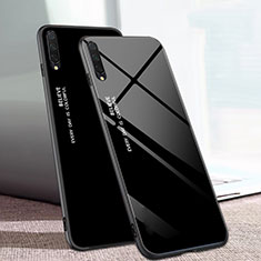 Xiaomi Mi A3用ハイブリットバンパーケース プラスチック 鏡面 虹 グラデーション 勾配色 カバー H01 Xiaomi ブラック