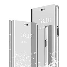 Xiaomi Mi Max 3用手帳型 レザーケース スタンド 鏡面 カバー Xiaomi シルバー