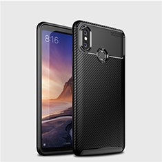 Xiaomi Mi Max 3用シリコンケース ソフトタッチラバー ツイル カバー Xiaomi ブラック