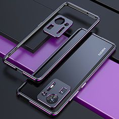 Xiaomi Mi Mix 4 5G用ケース 高級感 手触り良い アルミメタル 製の金属製 バンパー カバー S01 Xiaomi パープル