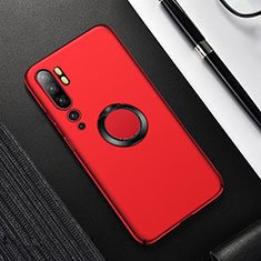 Xiaomi Mi Note 10用ハードケース プラスチック 質感もマット アンド指輪 マグネット式 P01 Xiaomi レッド