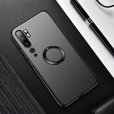 Xiaomi Mi Note 10用ハードケース プラスチック 質感もマット アンド指輪 マグネット式 P01 Xiaomi ブラック