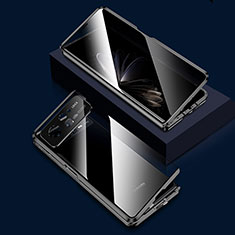 Xiaomi Mix Fold 2 5G用ケース 高級感 手触り良い アルミメタル 製の金属製 360度 フルカバーバンパー 鏡面 カバー Xiaomi ブラック