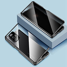Xiaomi Mix Fold 5G用ケース 高級感 手触り良い アルミメタル 製の金属製 360度 フルカバーバンパー 鏡面 カバー P01 Xiaomi ブラック