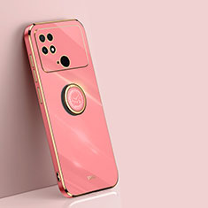 Xiaomi Poco C40用極薄ソフトケース シリコンケース 耐衝撃 全面保護 アンド指輪 マグネット式 バンパー XL1 Xiaomi ローズレッド