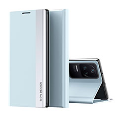 Xiaomi Poco F4 5G用手帳型 レザーケース スタンド カバー Q01H Xiaomi ブルー