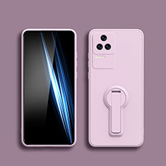 Xiaomi Poco F4 5G用極薄ソフトケース シリコンケース 耐衝撃 全面保護 スタンド バンパー Xiaomi ラベンダー