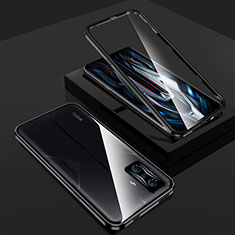 Xiaomi Poco F4 GT 5G用ケース 高級感 手触り良い アルミメタル 製の金属製 360度 フルカバーバンパー 鏡面 カバー Xiaomi ブラック