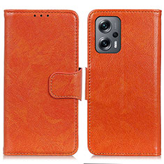 Xiaomi Poco F5 5G用手帳型 レザーケース スタンド カバー N05P Xiaomi オレンジ