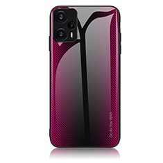 Xiaomi Poco F5 5G用ハイブリットバンパーケース プラスチック 鏡面 虹 グラデーション 勾配色 カバー JM1 Xiaomi ローズレッド