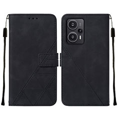Xiaomi Poco F5 5G用手帳型 レザーケース スタンド カバー YB2 Xiaomi ブラック