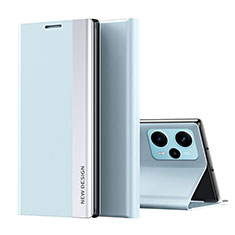 Xiaomi Poco F5 5G用手帳型 レザーケース スタンド カバー QH2 Xiaomi ブルー