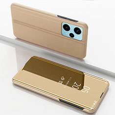 Xiaomi Poco F5 5G用手帳型 レザーケース スタンド 鏡面 カバー Xiaomi ゴールド