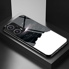 Xiaomi Poco F5 5G用ハイブリットバンパーケース プラスチック パターン 鏡面 カバー LS1 Xiaomi ブラック