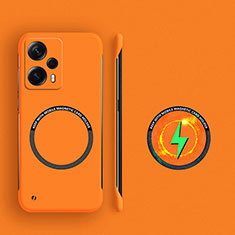 Xiaomi Poco F5 5G用ハードケース プラスチック 質感もマット フレームレス カバー Mag-Safe 磁気 Magnetic Xiaomi オレンジ