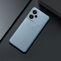 Xiaomi Poco F5 5G用ハードケース プラスチック 質感もマット ツイル カバー Xiaomi ブルー