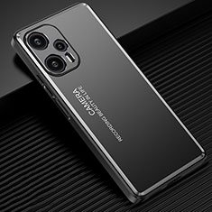 Xiaomi Poco F5 5G用ケース 高級感 手触り良い アルミメタル 製の金属製 兼シリコン カバー JL2 Xiaomi ブラック
