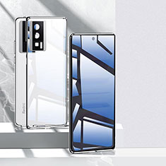 Xiaomi Poco F5 Pro 5G用ケース 高級感 手触り良い アルミメタル 製の金属製 360度 フルカバーバンパー 鏡面 カバー P03 Xiaomi シルバー