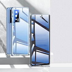 Xiaomi Poco F5 Pro 5G用ケース 高級感 手触り良い アルミメタル 製の金属製 360度 フルカバーバンパー 鏡面 カバー P03 Xiaomi ネイビー
