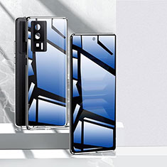 Xiaomi Poco F5 Pro 5G用ケース 高級感 手触り良い アルミメタル 製の金属製 360度 フルカバーバンパー 鏡面 カバー P03 Xiaomi ブラック