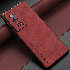 Xiaomi Poco F5 Pro 5G用ケース 高級感 手触り良いレザー柄 S04 Xiaomi レッド