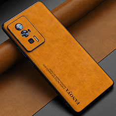 Xiaomi Poco F5 Pro 5G用ケース 高級感 手触り良いレザー柄 S04 Xiaomi オレンジ