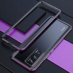 Xiaomi Poco F5 Pro 5G用ケース 高級感 手触り良い アルミメタル 製の金属製 バンパー カバー Xiaomi パープル