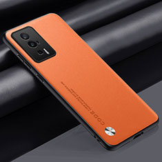 Xiaomi Poco F5 Pro 5G用ケース 高級感 手触り良いレザー柄 S01 Xiaomi オレンジ