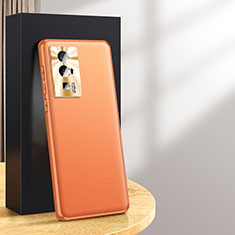 Xiaomi Poco F5 Pro 5G用ケース 高級感 手触り良いレザー柄 QK2 Xiaomi オレンジ