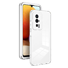 Xiaomi Poco F5 Pro 5G用ハイブリットバンパーケース クリア透明 プラスチック 鏡面 カバー H01P Xiaomi ホワイト