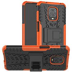 Xiaomi Poco M2 Pro用ハイブリットバンパーケース スタンド プラスチック 兼シリコーン カバー Xiaomi オレンジ