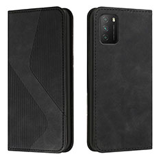 Xiaomi Poco M3用手帳型 レザーケース スタンド カバー H03X Xiaomi ブラック